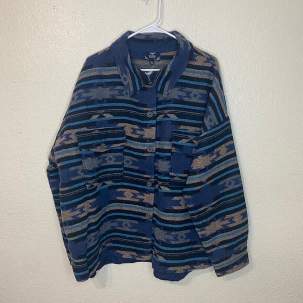 Blu Pepper Perch Chunky Aztec Southwestern Button‎ Shacket Plus Size 3XL NWT